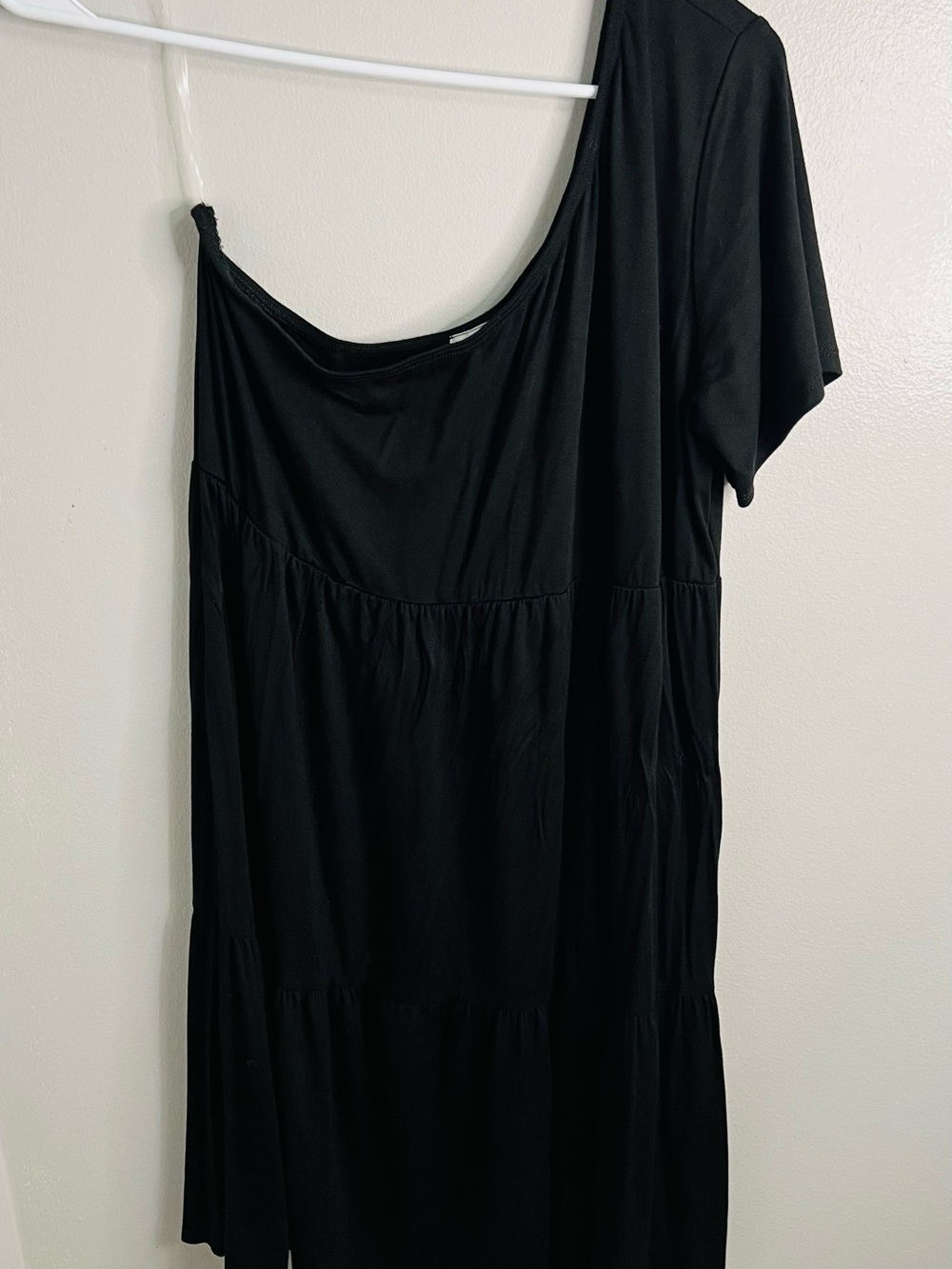 Perfectly Priscilla 
One-Shoulder Black Dress